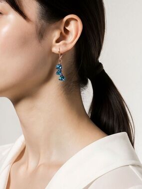 Blue Swarovski Crystal Drop Earrings